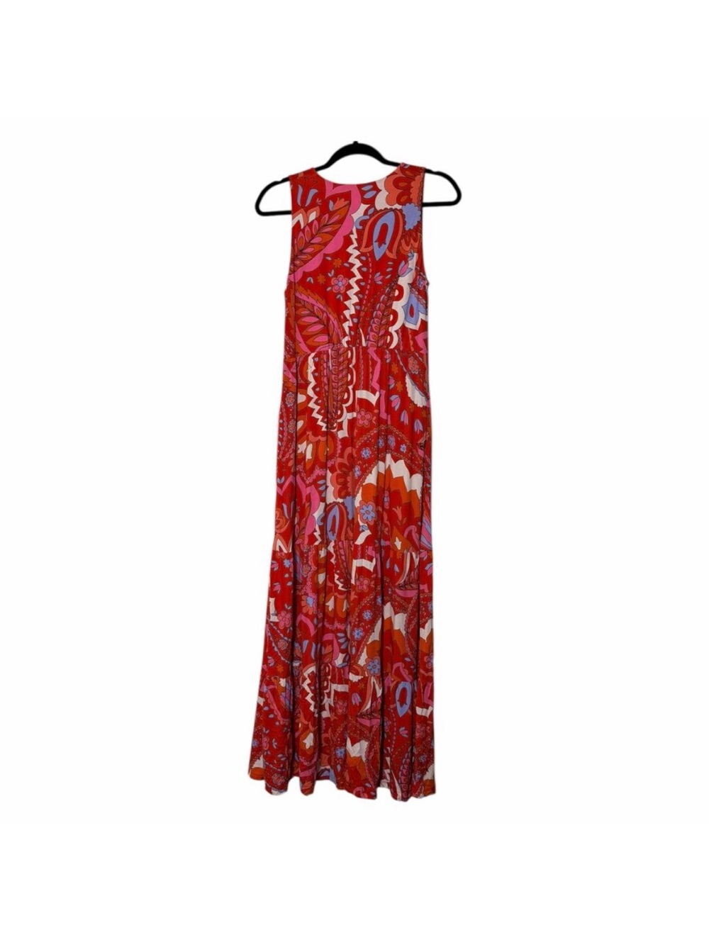 Boden Sylvia Jersey Maxi Tier Dress in Flame Scarlet size 4 - Picture 4 of 14